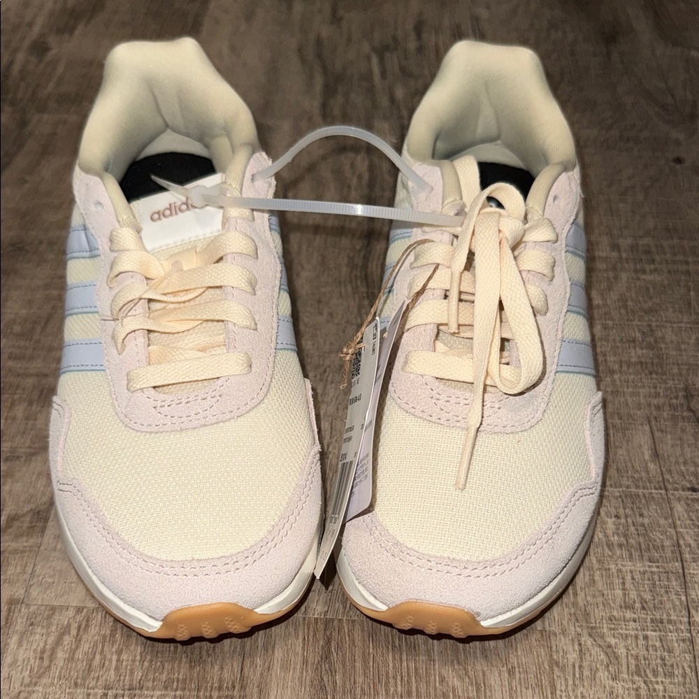 Adidas Women's Cream and White Sneakers